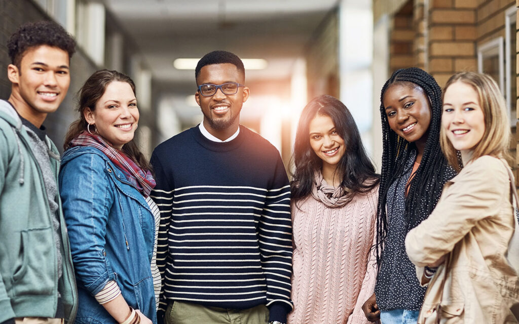 Group of diverse young adults 